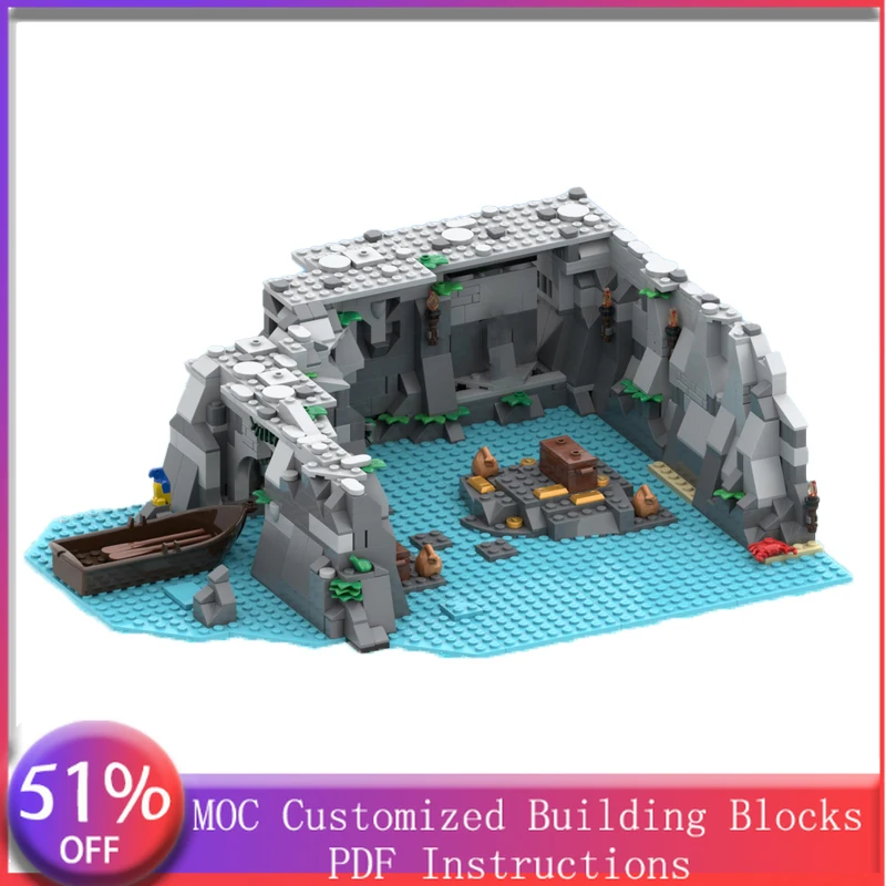 

719 PCS Modular Building Isla de Muerta MOC Customize Modular Building Block Popular Technology Brick DIY Boy Assembly Toy Gift