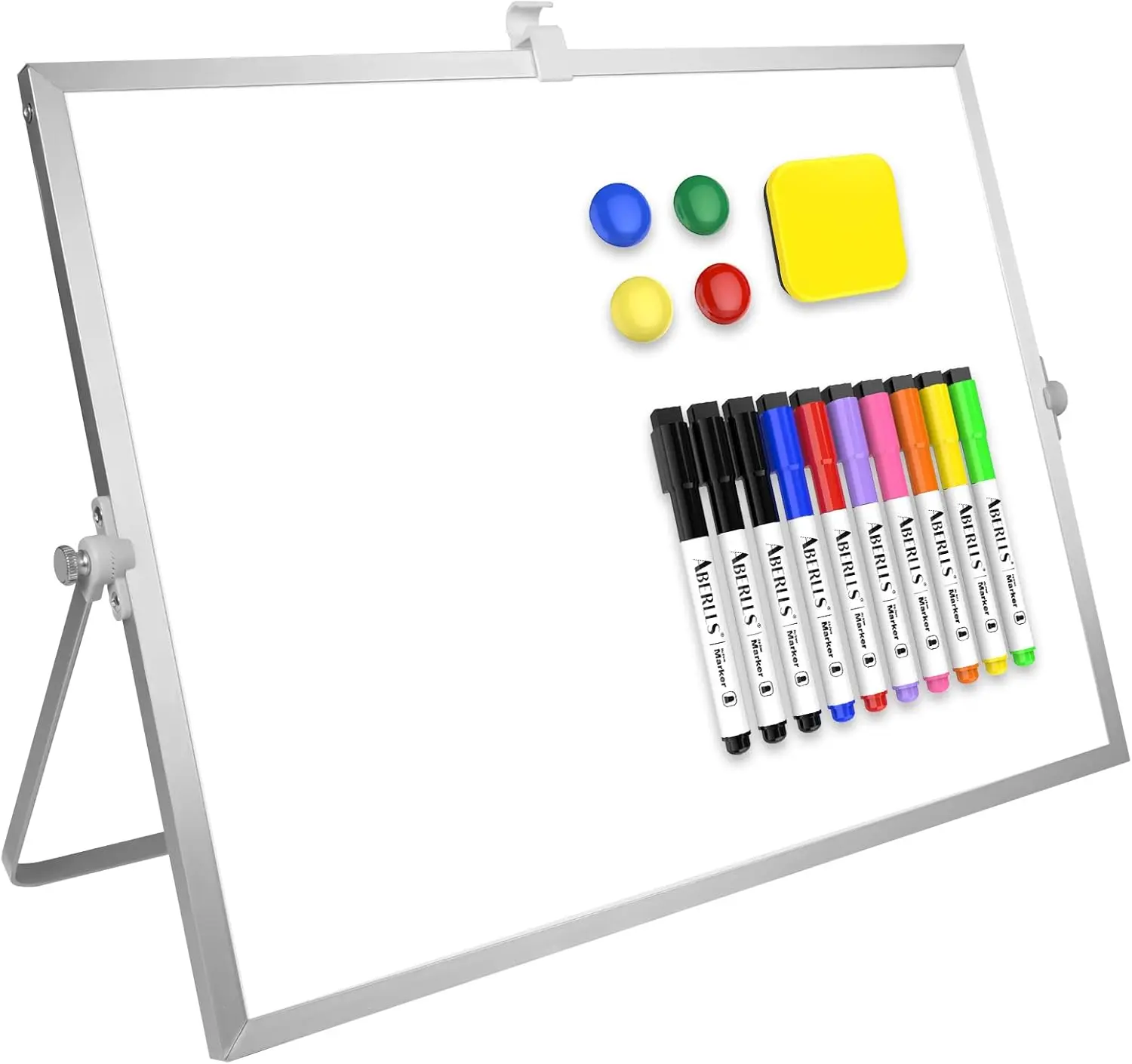 

Dry Erase White Board, 16inX12in Large Magnetic Desktop Whiteboard with Stand, Double-Sided Portable Easel for Office Home