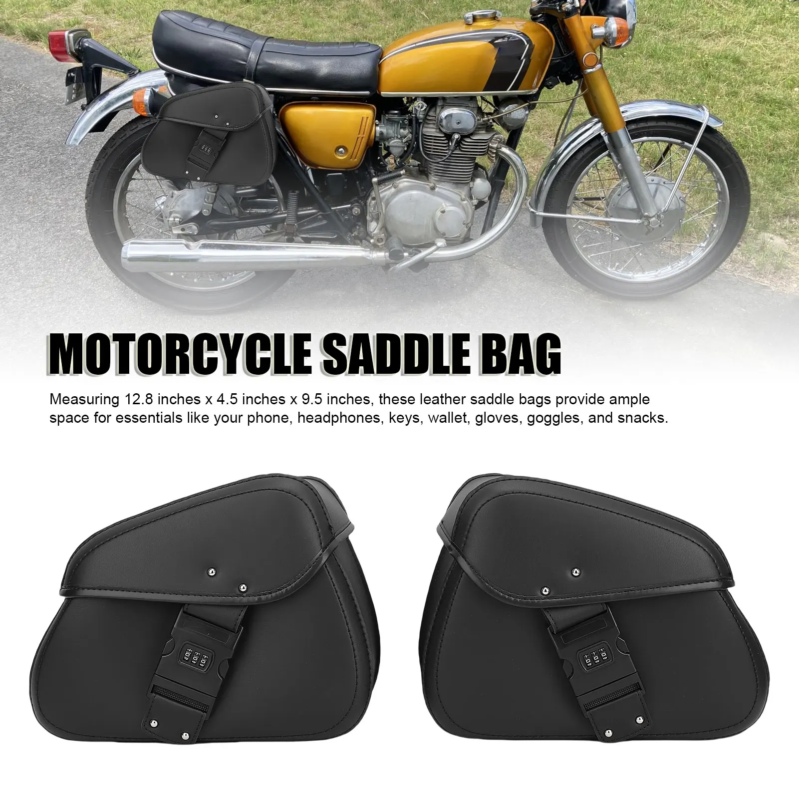 Universal PU Motorcycle Saddlebag Side Tool Pouch Luggage Package Saddle Bags For Honda Yamaha Suzuki Harley 883 Backseat Bag