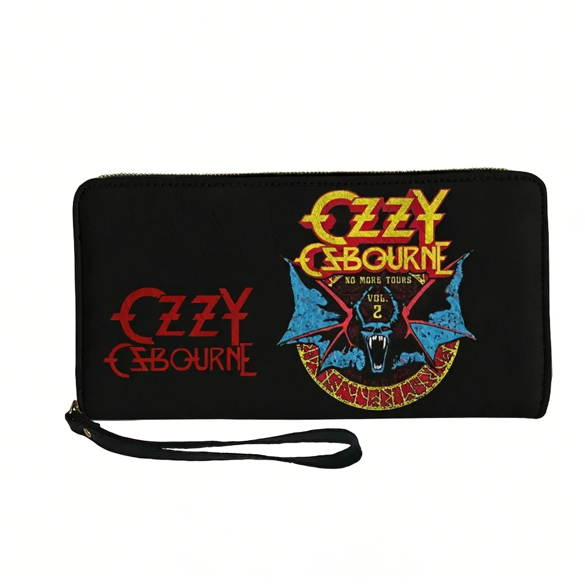 

Ozzy Osbourne Rock Band Custom Wallet Purse Mens Womens Teenagers Zipper Long Wallets Double Print Portable Wallet Gift Bag