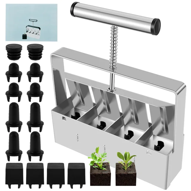 

Transplant Starting Tool. Ergonomic Hand-held Stainless Steel Plant Transplantation Seedling Transplant Starting Tool Soil Block