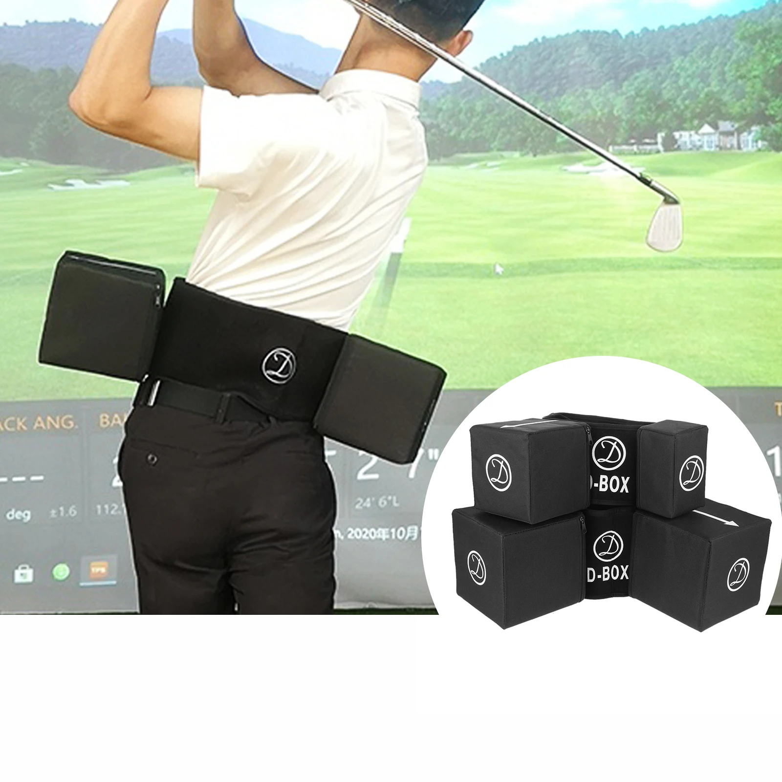 

1 Pc Golf Waist Training Aid Youth/Adult Version SBR Cloth Oxford Cloth Pearl Cotton Correct Golf Position Golf Accessories