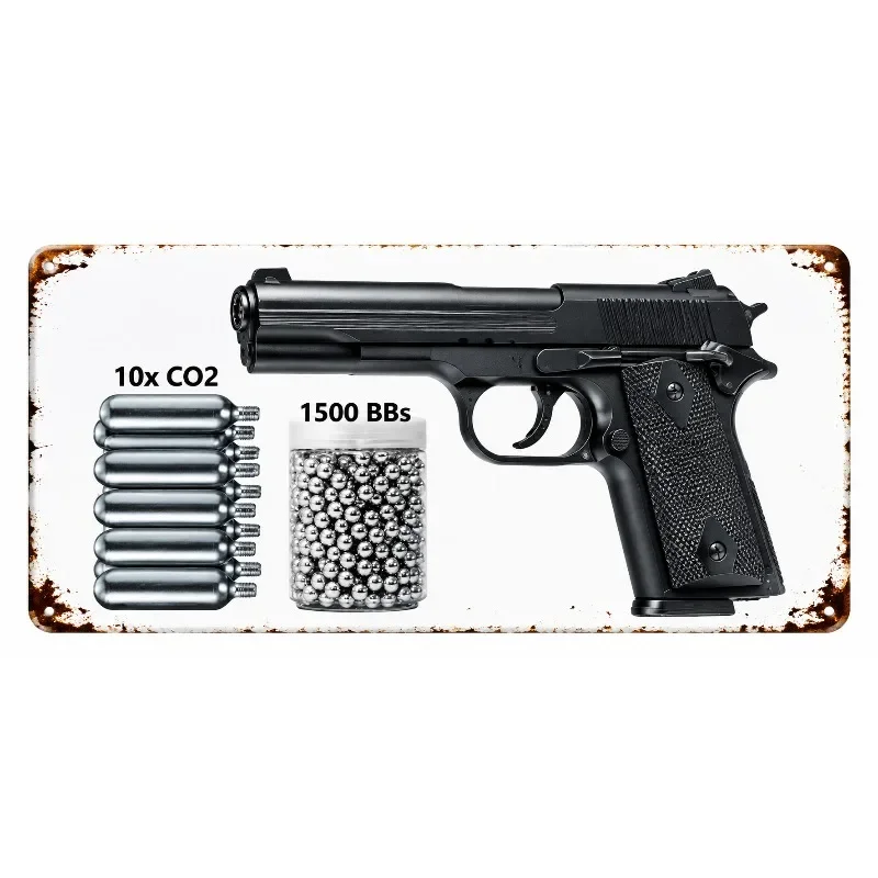 15x30cm Rodent Control Tools SIG Sauer P320 Air Pistol with CO2 12 Gram (15 Pack) and 500 LeadPellets Home Decor Metal Wall Sign