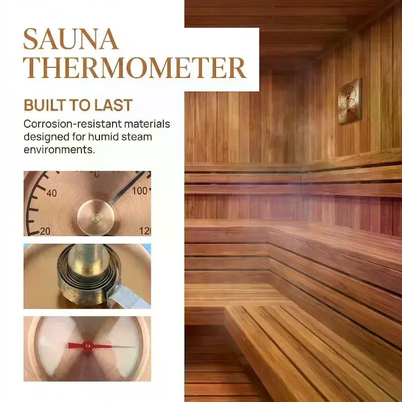Metal Sauna Thermometer Replacement Fast Installation Reliable Bath Room Accessory for Accurate Temperature Reading