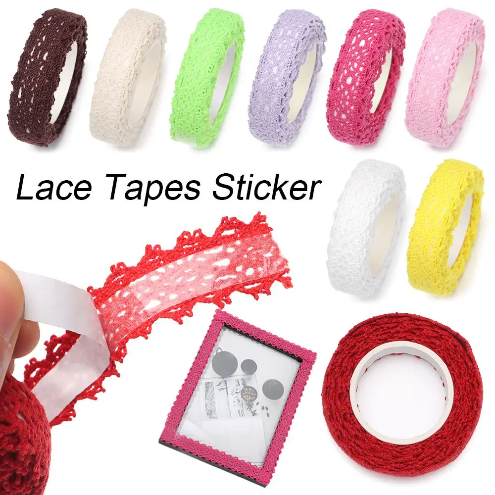 Lace Tapes Adhesive Fabric Cotton Lace Trimming Ribbon Lace Fabric DIY Embroidery for DIY Craft Wedding Decor Stationery Gifts