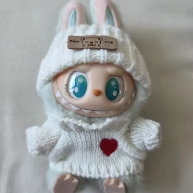 

For 17cm labubu doll outfit clothes bear label hat love sweater set Cute Decoration Little Clothes
