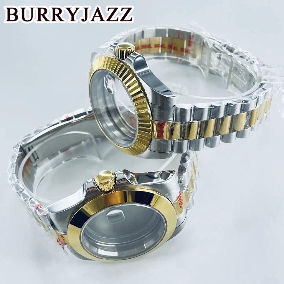 BURRYJAZZ 40mm New NH35 NH36 NH34 NH38 NH70 NH72 ETA2824 PT5000 Watch Case Sapphire Crystal Waterproof