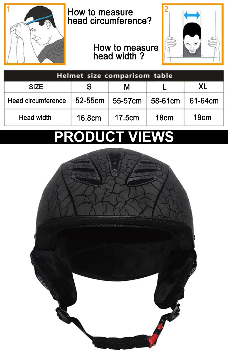 LOCLE Skihelm Damen Herren Kinder CE Sicherheit Skaten Skifahren Snowboard Skateboard Helm Motorrad Schneemobil Helme – Detail 4