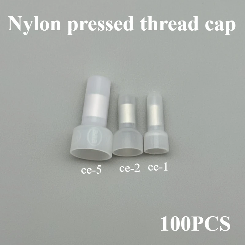 

100PCS CE1 CE2 CE5 Closed End Crimp Caps Electrical Wire Cable Terminals Connectors Set AWG 12-10 16-14 22-16