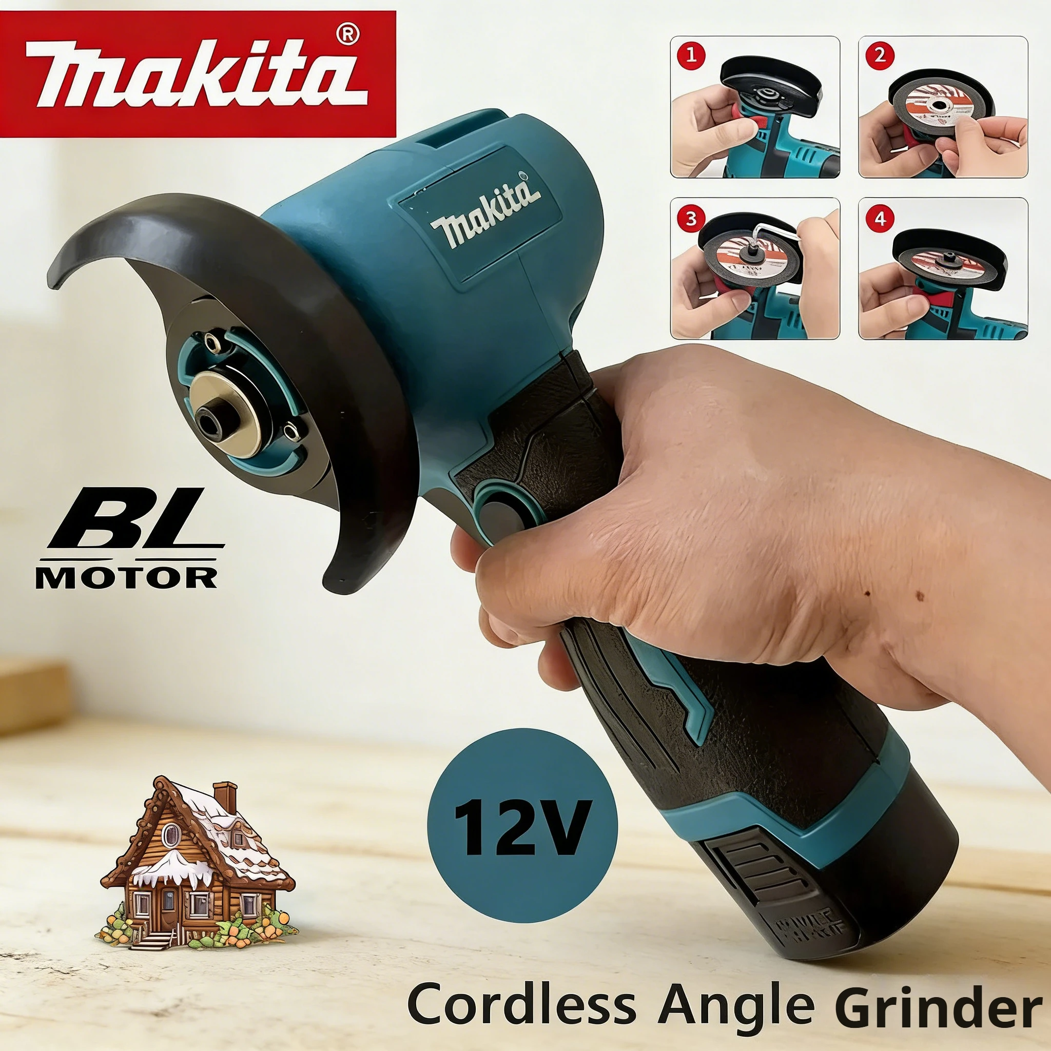 

Аккумуляторная мини-угловая шлифовальная машина Makita 19500 об/мин, ручная, для шлифовки, полировки и резки, электроинструмент