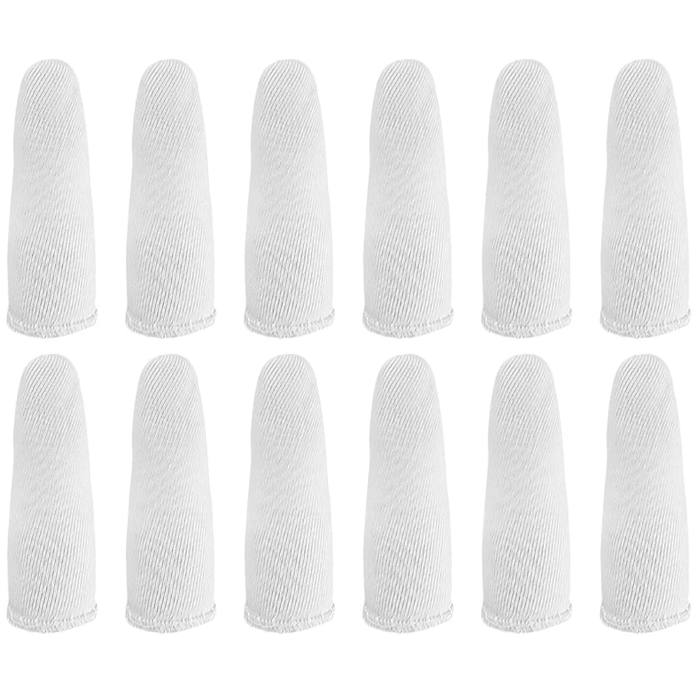 60 Pcs Protector Pure Cotton Finger Cots Sleeves Thumb Support Breathable Covers