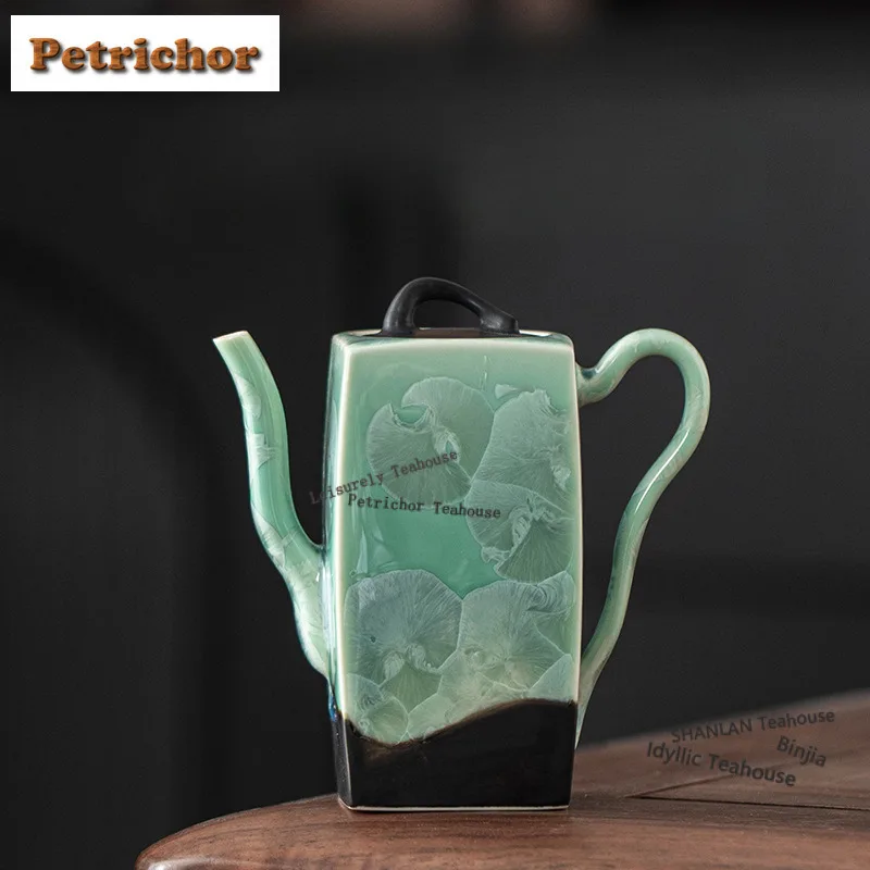

175 мл печь Fambe Ice Flower Crystal квадратный чайник винтажный чайник для заварки чая чайник с шариковым отверстием чайные услуги ремесло
