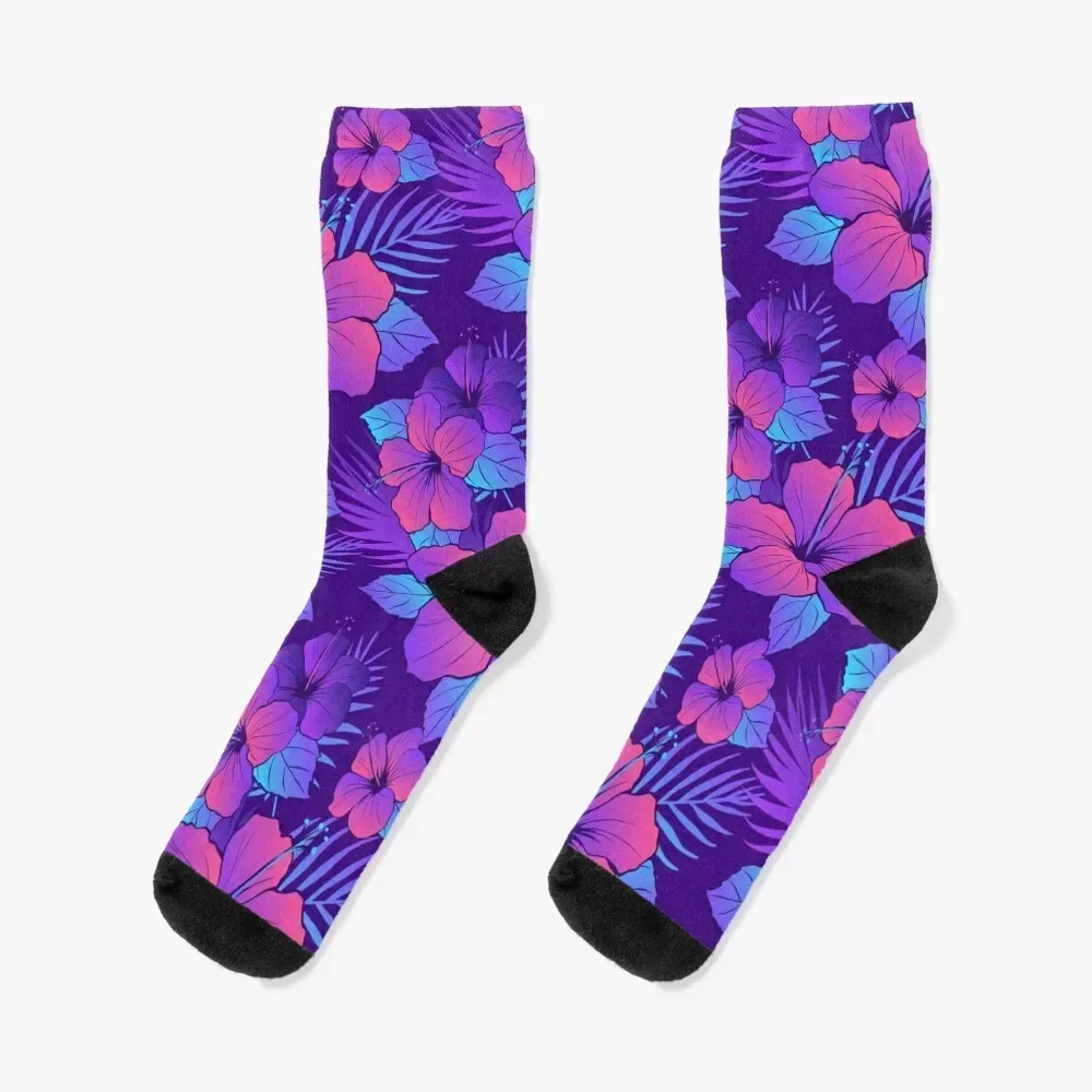 

HIBISCUS FLOWER PATTERN Socks funny sock Christmas Argentina crazy Woman Socks Men's