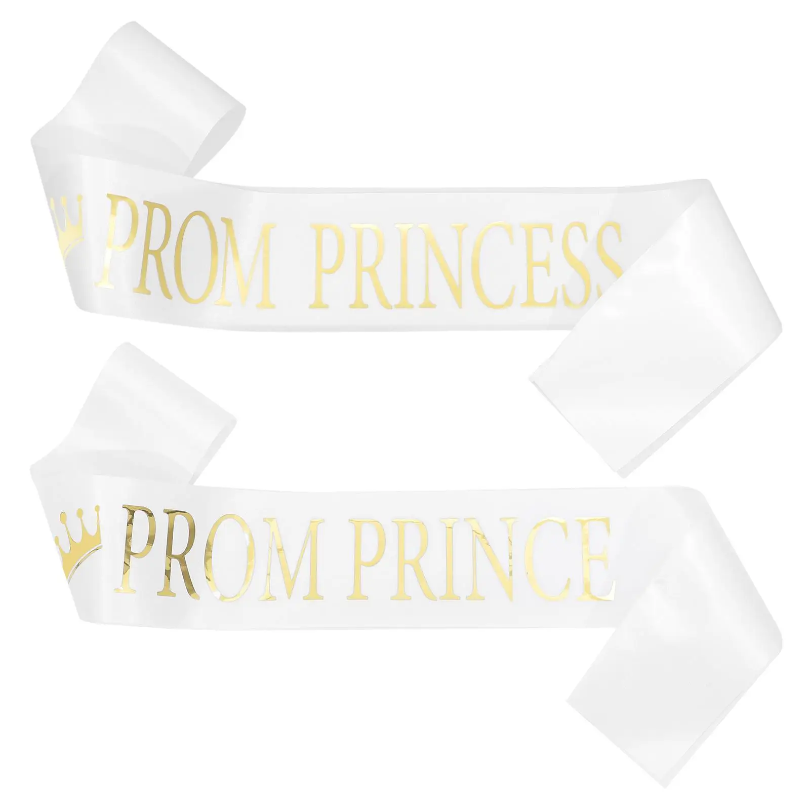 

2Pcs Graduation Prom Decor Lightweight Cloth Prom Decorations Belt White Party Photo Prop Princess Sash for Women