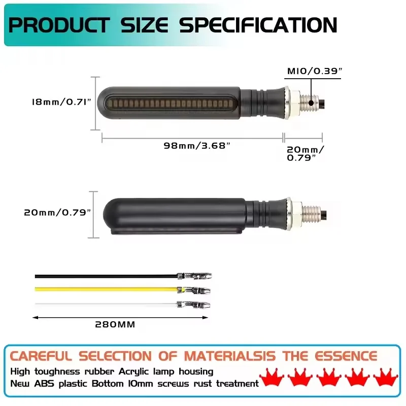 دراجة نارية بدوره إشارات 12 فولت مؤشرات اتجاهية وامض الخلفية الذيل الفرامل المتعري وقف أضواء الإشارة دراجة نارية DRL مصباح