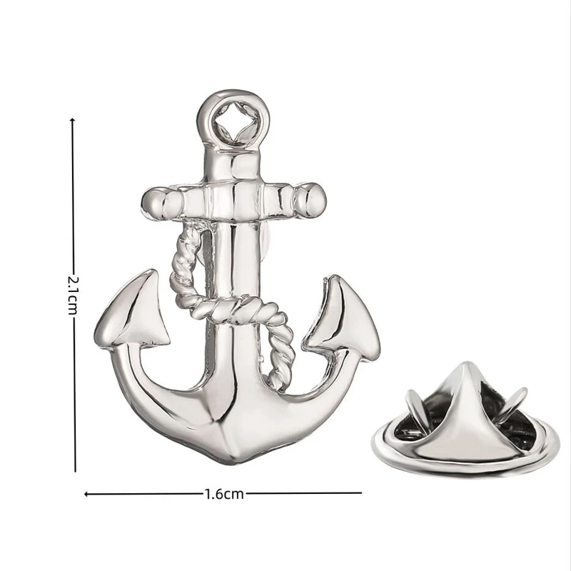 High quality brass anchor Brooch men\'s and women\'s Lapel Pin fashion backpack badge gift jewelry