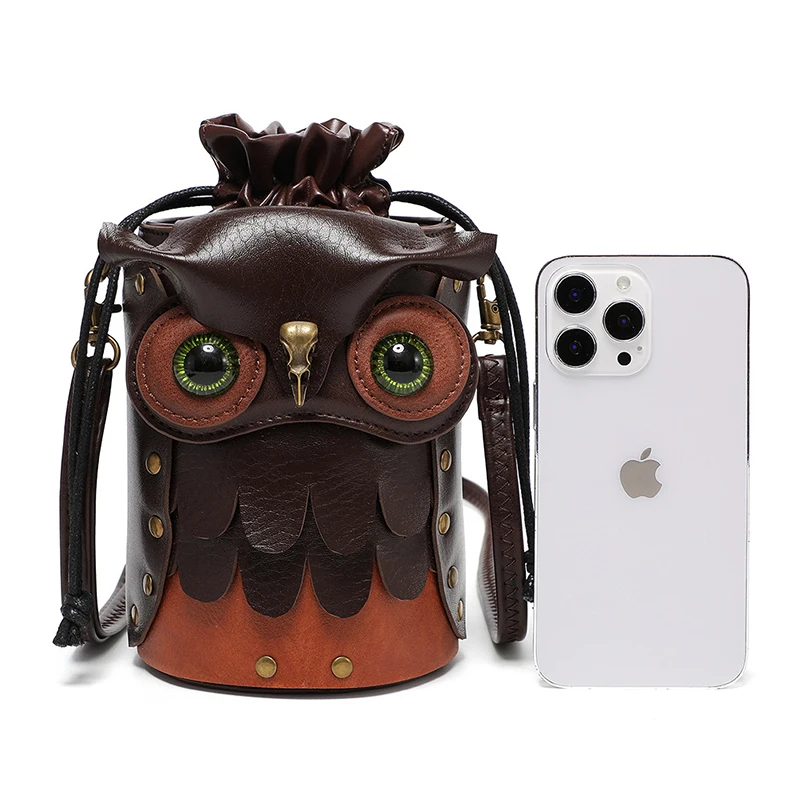 Steampunk Owl Bag for Women Cute Vintage Wallet Gothic Shoulder Porter Pack Halloween Medieval Viking Pirates Side Crossbody Bag