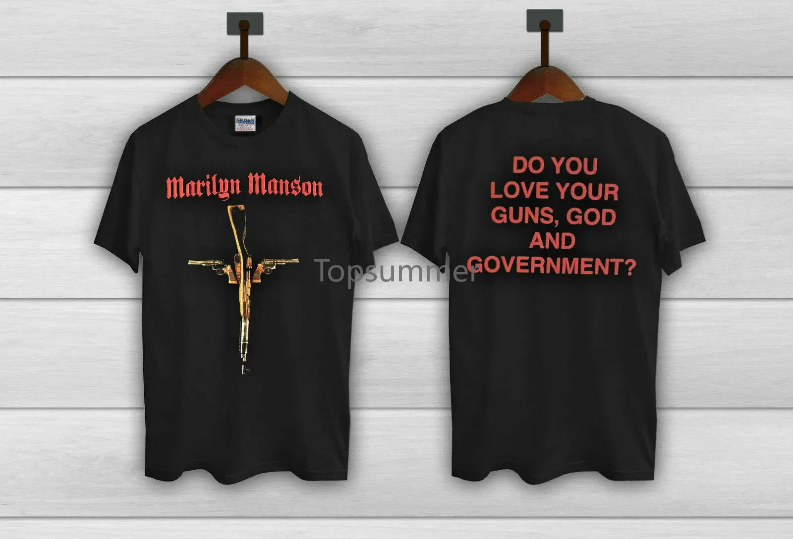 Rare! Verry Vtg Marilyn Manson 2000 Guns God And Government Tour T-Shirt