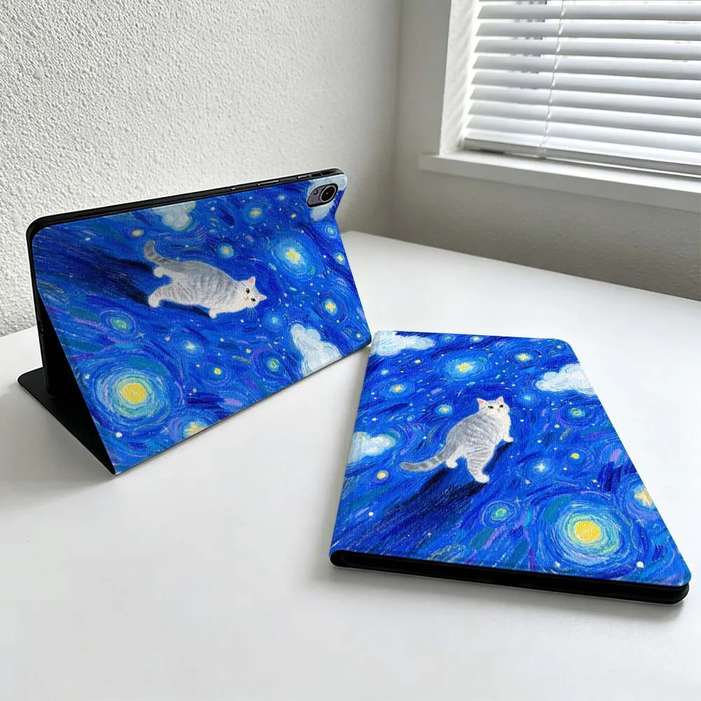 Minimalist Van Gogh Cat For Huawei MatePad MediaPad MagicPad Honor Pad 10 9 8 X10 X9 X8 Pro Soft Inch Tablet Case Cover