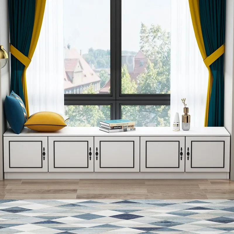 

custom window sill solid wood floor cabinet