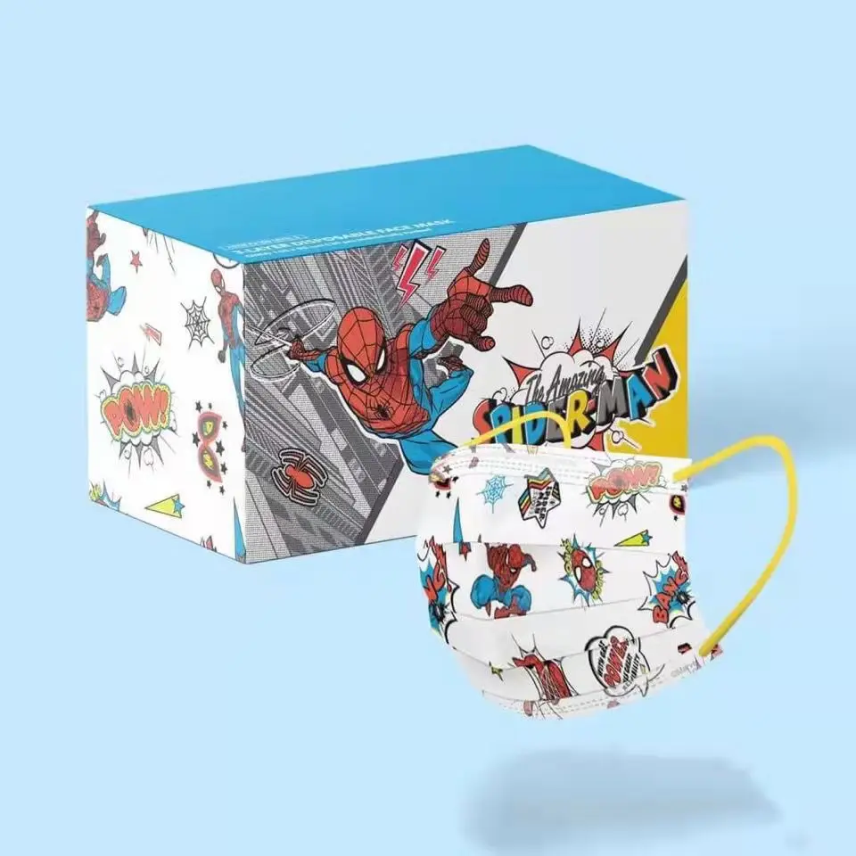 Marvel Kids Mask Disposable Hero Cartoon Children Protective Mouth Cover 3 Layer Fashion Face Shield For Boys Dust Mascarilla