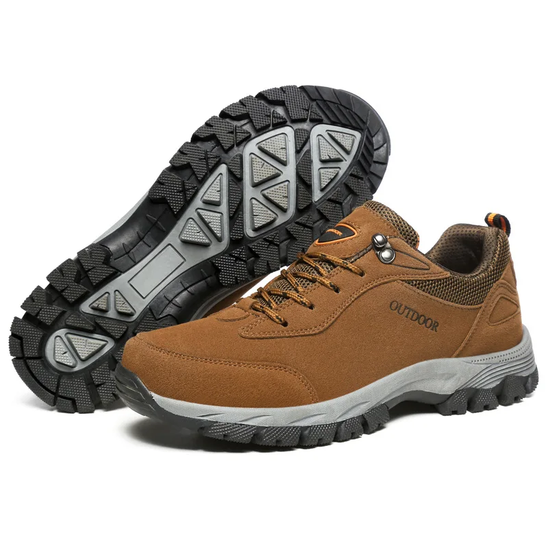 Men\'s Hiking Shoes Suede Leather Shoes for Men Outdoor Walking Footwear Climbing Hunting Male Sneakers New Ankle Boots Size 49