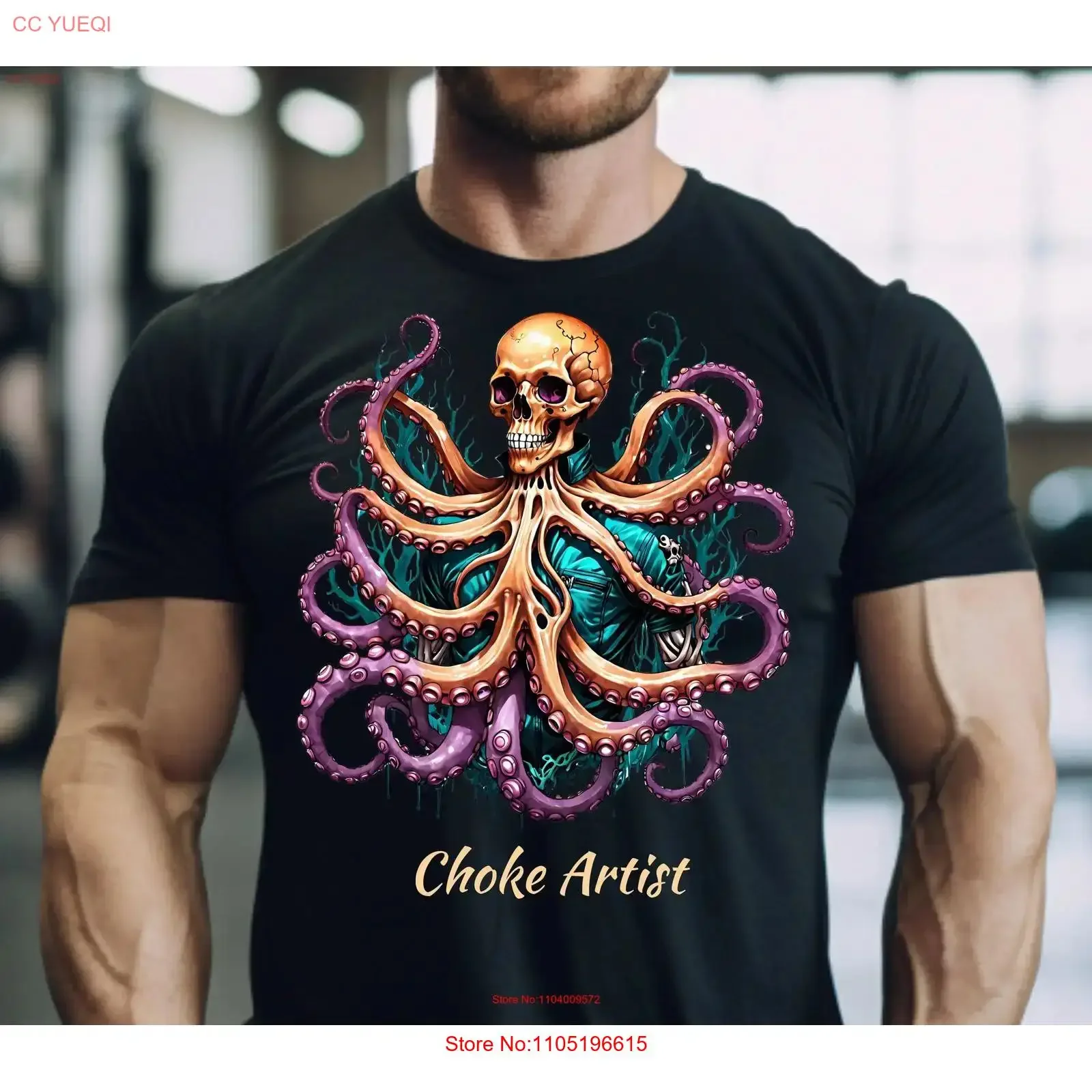Jiu Jitsu Choke Artist Design T shirt Modern Athletic Casual Cool Octopus vintage Washed fashion streetwear designer clothes