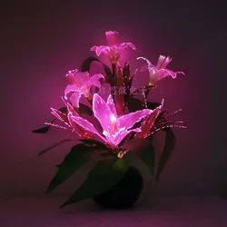 Multicolored Change Artificial Flowers Lamp Lily Table Light Indoor Home Office Shop Hotel Bar Decor Lampara De Noche Dormitorio