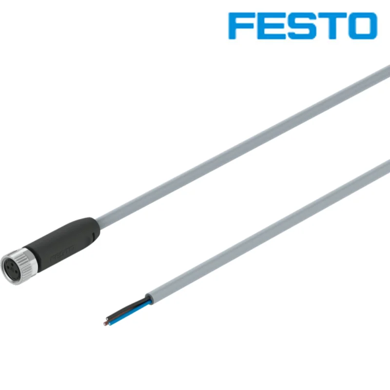 FESTO NEBA-M8G3-U-5-N-LE3 M8 Connector Cable 5m A-Coded Industrial Automation Cable Oil Resistant UV Resistant 8078224