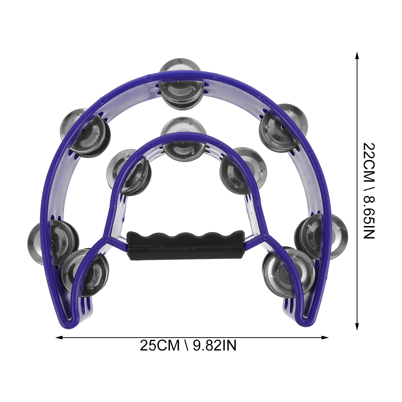 Instrumen Perkusi Genggam Rebana Baris Ganda Plastik Besi Tahan Karat Suara Terang Tanpa Pegangan Pesta untuk Anak-anak