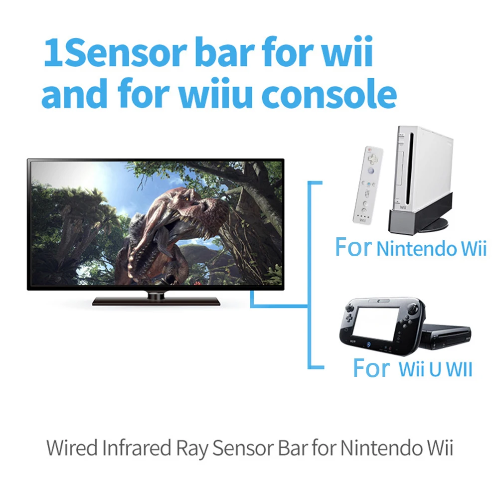 1Pc Wired Motion Sensor Receiver Remote Infrared Ray IR Inductor Bar Game Move Remote Bar Game Supplies For Wii/Wii U