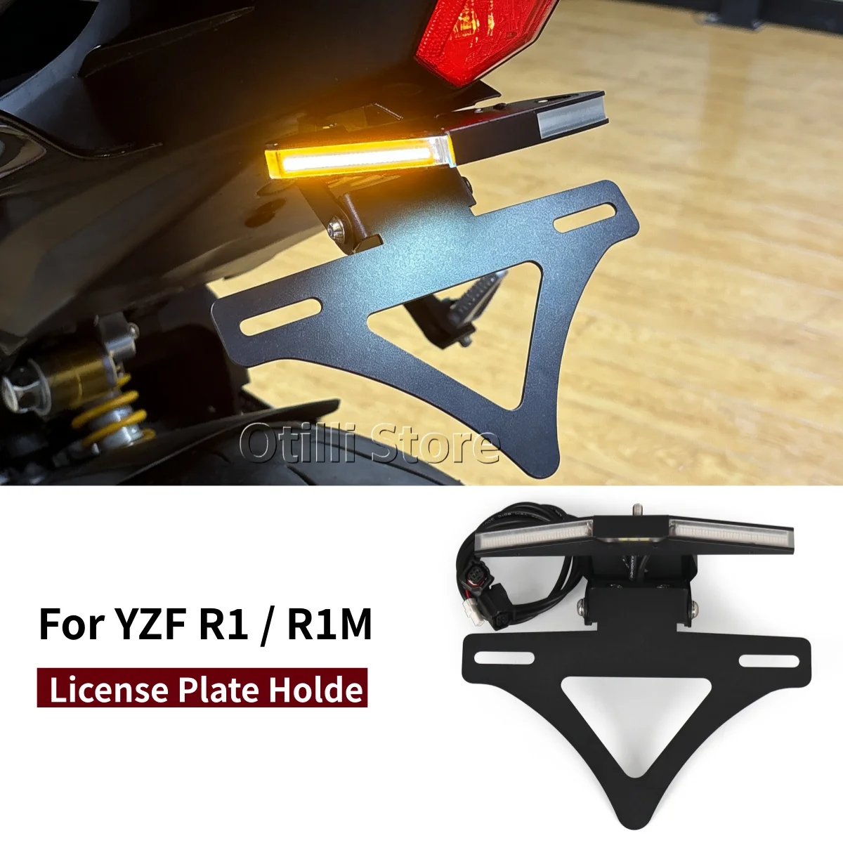 

Motorcycle Accessories Rear Taillight License Plate Holder Tail Integrated Frame Bracket For Yamaha YZF R1 R1M YZFR1 2015-2025