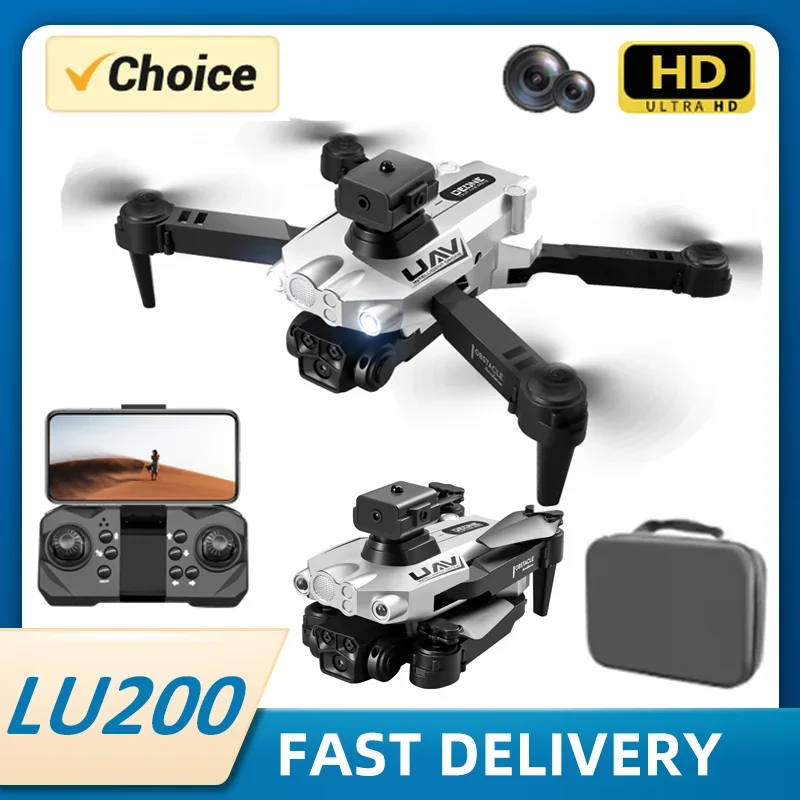 LU200 RC Drone Profesional Dual HD Camera Aerial Photography FPV Helicopter Obstacle Avoidance Foldable RC Quadcopter Toy