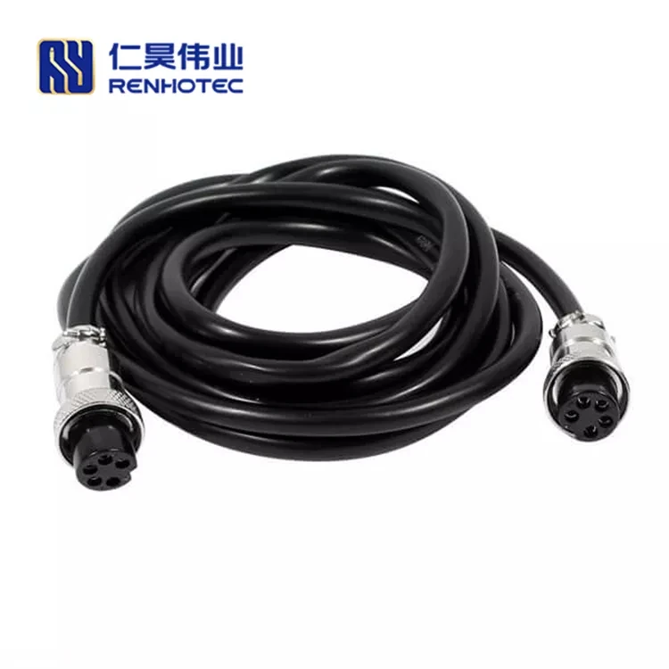 GX16 Double Ended Cable Female to Female Socket Front Mount Connector