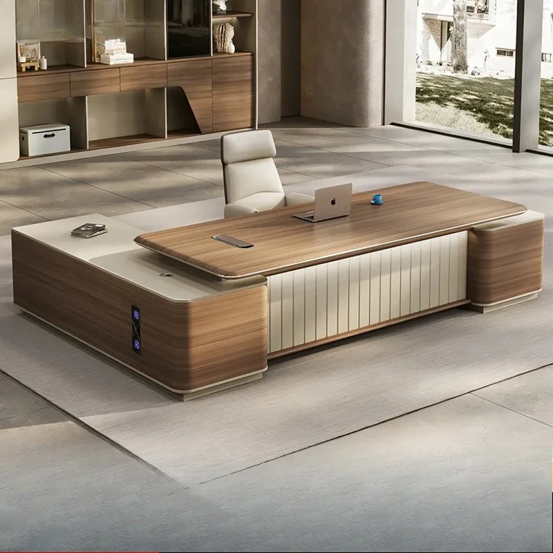 Modern Executive Desk with Chair Set Simple Light Office Furniture Manager Table for Home Office Workstation