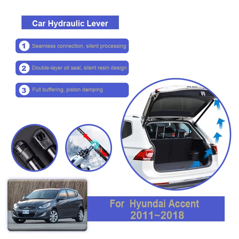 

For Hyundai Accent Verna MK4 i25 Accent 2010~2018 Hatchback Car Trunk Tailgate Gas Strut Shock Strut Lift Supporting Accessories