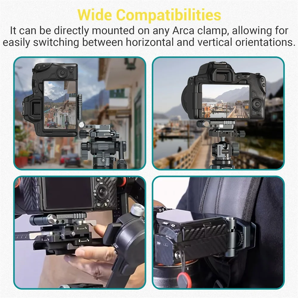 Folding Camera L Plate Holder w Arca Quick Release Plate for D-JI RS3 Stabilizer Tripod Gimbal Horizontal and Vertical Bracket