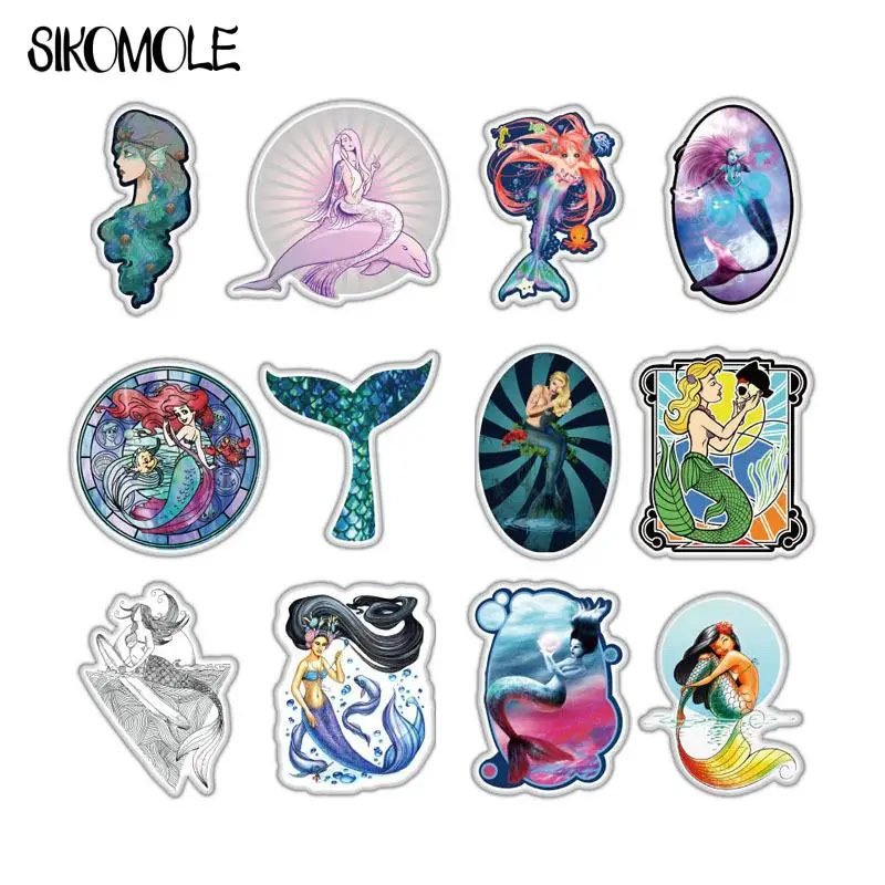 10/30/50PCS Cartoon Mermaid Stickers Ocean Beauty Refrigerator Skateboard Motorcycle Luggage Laptop Graffiti Decals Sticker F5