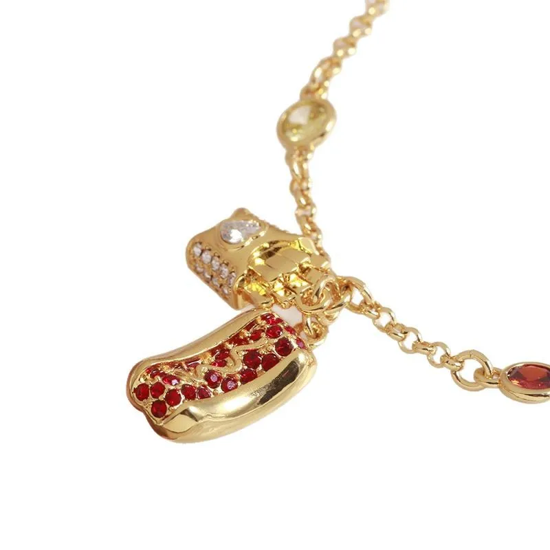 KS اللون الأوروبي والأمريكي بسيط ومتعدد الاستخدامات لطيف متعة الإبداعية هوت دوج البطاطس المقلية التصميم مزاجه سوار