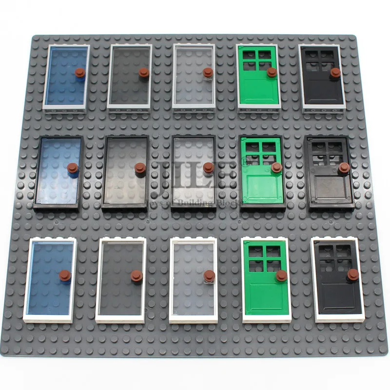 5 szt. Klocki konstrukcyjne Moc, rama drzwi do domu 1x4x6 z klapą bramy 60596 60623, widok ulicy miasta, klocki DIY kompatybilne z 60616, zabawki