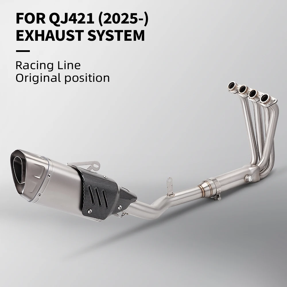Slip on For QJ421 QJ 421 2025 - Motorcycle Exhaust Pipe Full System Modify Stainless Steel Front Link Pipe