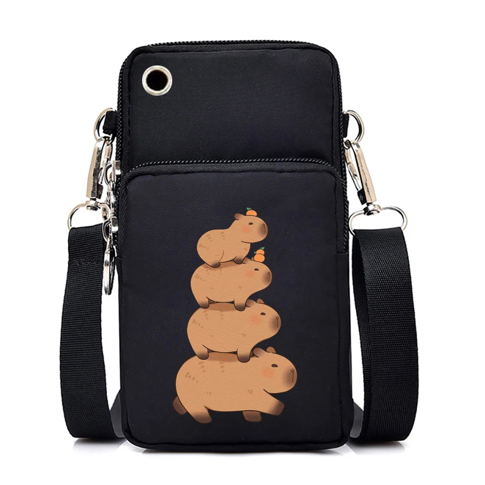 Women Purses and Handbags Cartoon Capybara Kawaii Mini Mobile Phone Bag Harajuku Y2K Tote Bag Coin Wrist Small Crossbody Bags