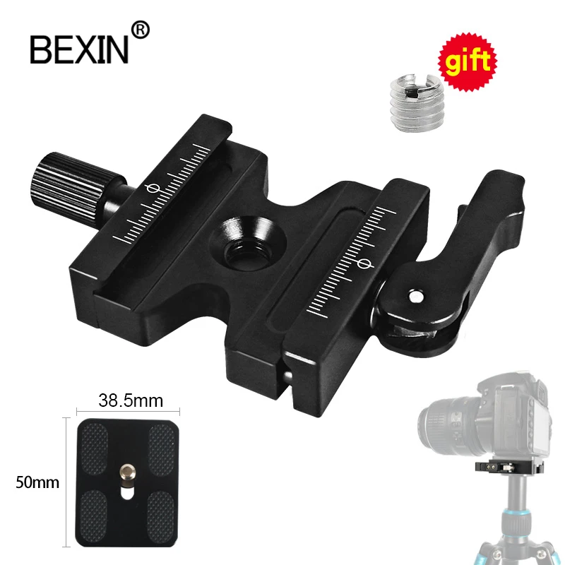 Double lock camera quick release clamp camera clamp aluminum tripod adapter quick mount accessories for the dslr camera