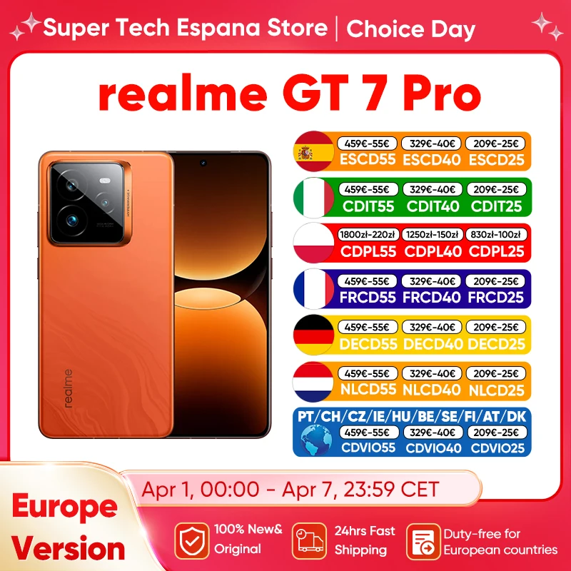 Neues Realme GT7 Pro 5G Smartphone 12GB 256GB/512GB Snapdragon 8 Elite 6,78 120Hz Hz vierseitig gebogenes Display 24h schneller Versand
