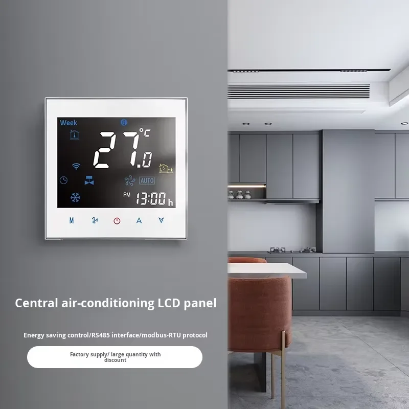 for Smart Digital Display Central Air Conditioner Thermostat Panel Home WiFi Fan Coil Switch Wired Service Equipment