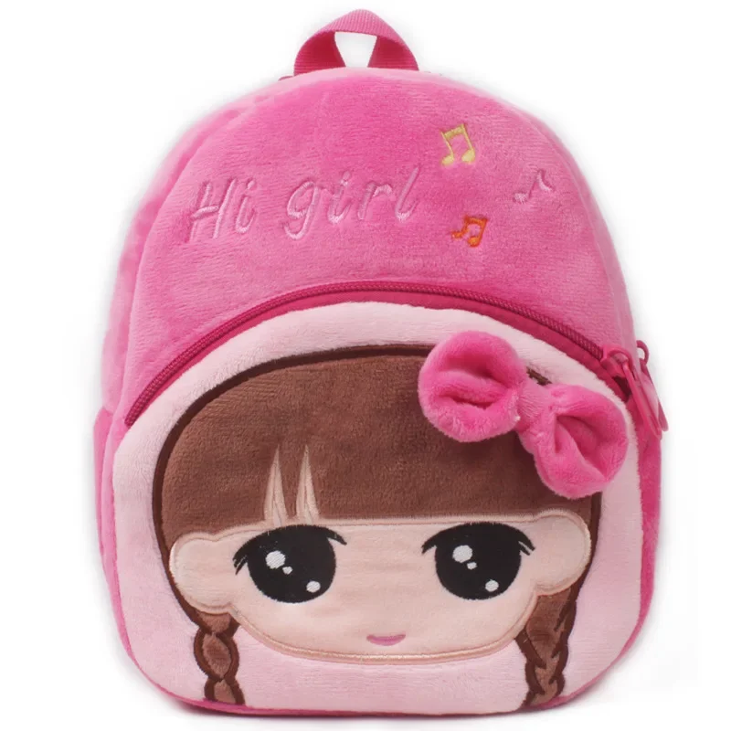 3D Cartoon Print Plush Mini Mochila para Crianças, Mochilas escolares, Cute Animal Bag, Kindergarten Boys and Girls Gift, Book Bag, Moda, 0-4Y