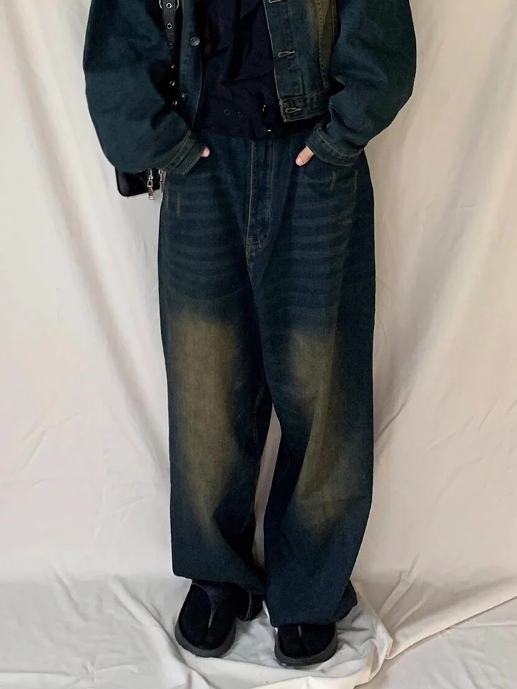 Reddachic 90S Retro Vrouwen Verstelbare Taille Baggy Jeans Groene Wash Gerafelde Snorharen Groot Formaat Oversized Broek Casual Hiphop Kleding