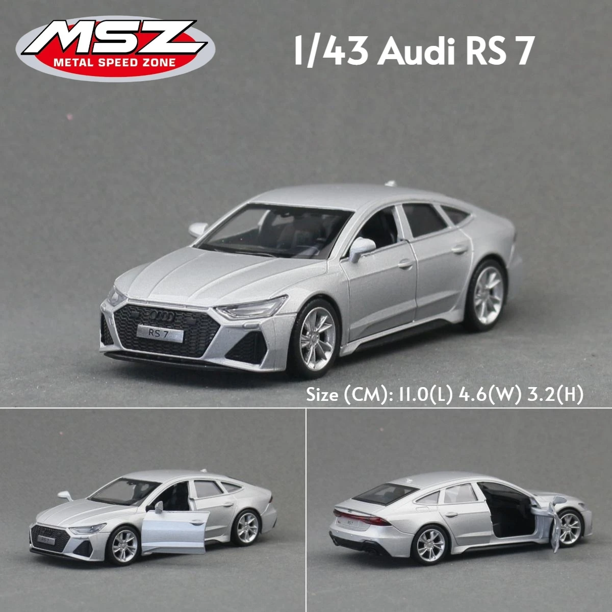 1/43 Volkswagen T1 Bus Beetle Audi RS7 R8 Super Car MSZ Toy Model
