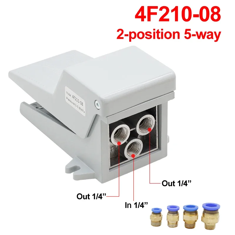 Pneumatic Foot Pedal Control switch with 4F210-08 08L Air Control Valve FV420 Foot Switch and FV320 Air Cylinder Valve 4F210-08G