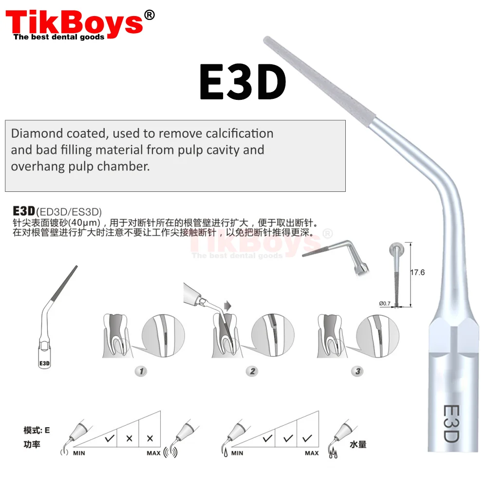 Dental Root Canal Treatment Instrument Tips E6E7E12D Broken File Removal Root Canal Orifice Location Calcified Deposit Removal